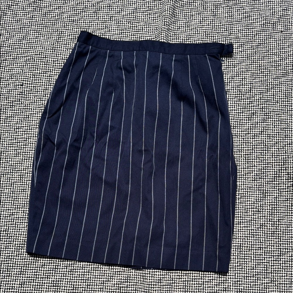 Navy Blue Striped Women's Skirt